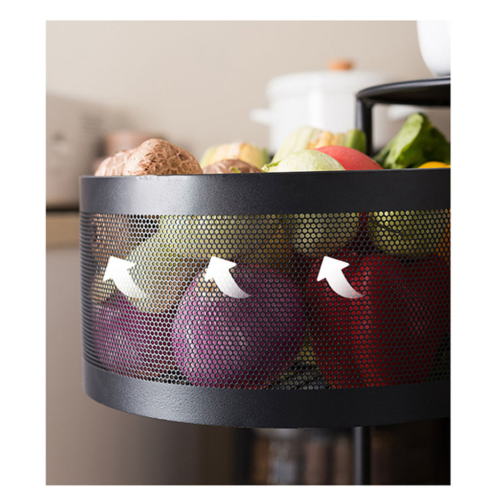 5 Tier Steel Round Rotating Kitchen Cart