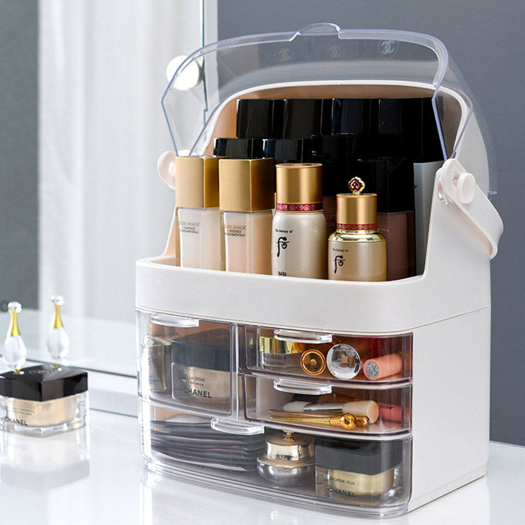 3 Tier White Countertop Cosmetic Storage Organiser