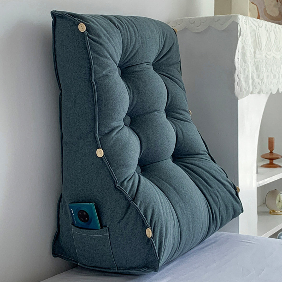 45cm Grey Wedge Lumbar Pillow