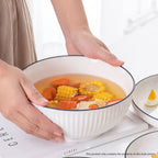 White Japanese Style Ceramic Dinnerware Set of 5