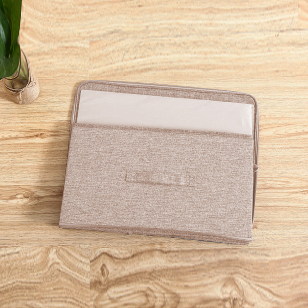 Beige Small Double Zipper Storage Box