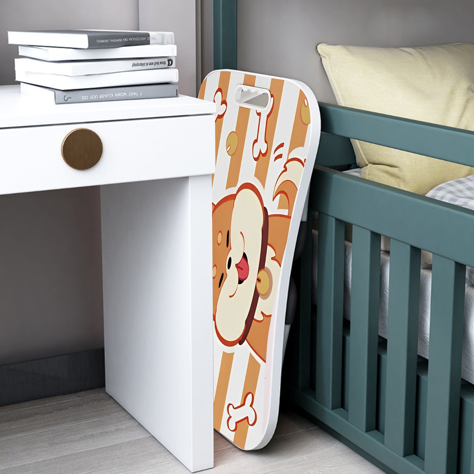 Brown Cute Dog Design Foldable Study Bed Table Adjustable Portable Desk Stand With Notebook Holder And Cup Slot