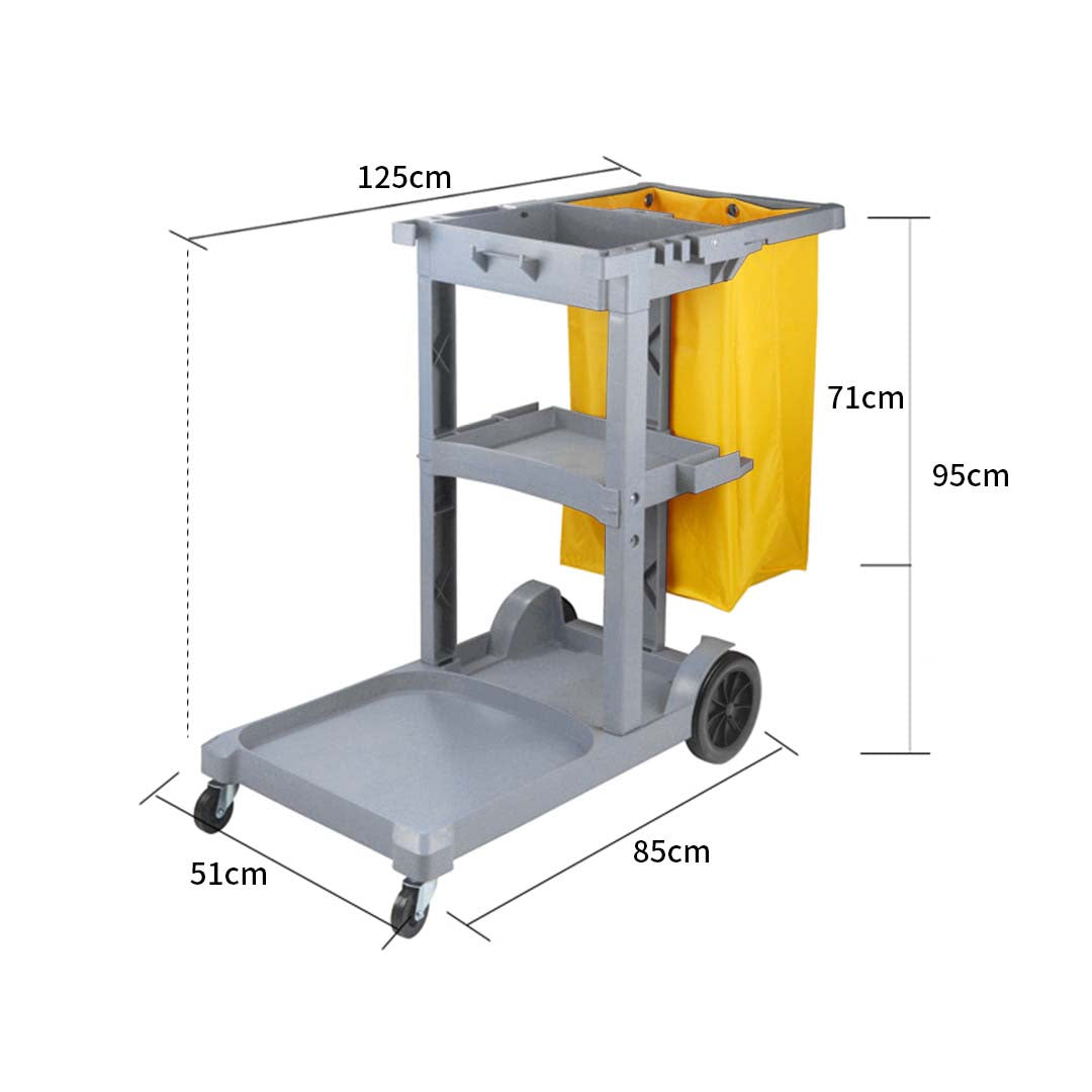3 Tier Multifunction Janitor Cart and Bag