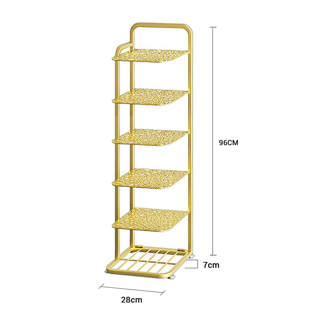 6 Tier Gold Plated Metal Shoe Rack Organiser