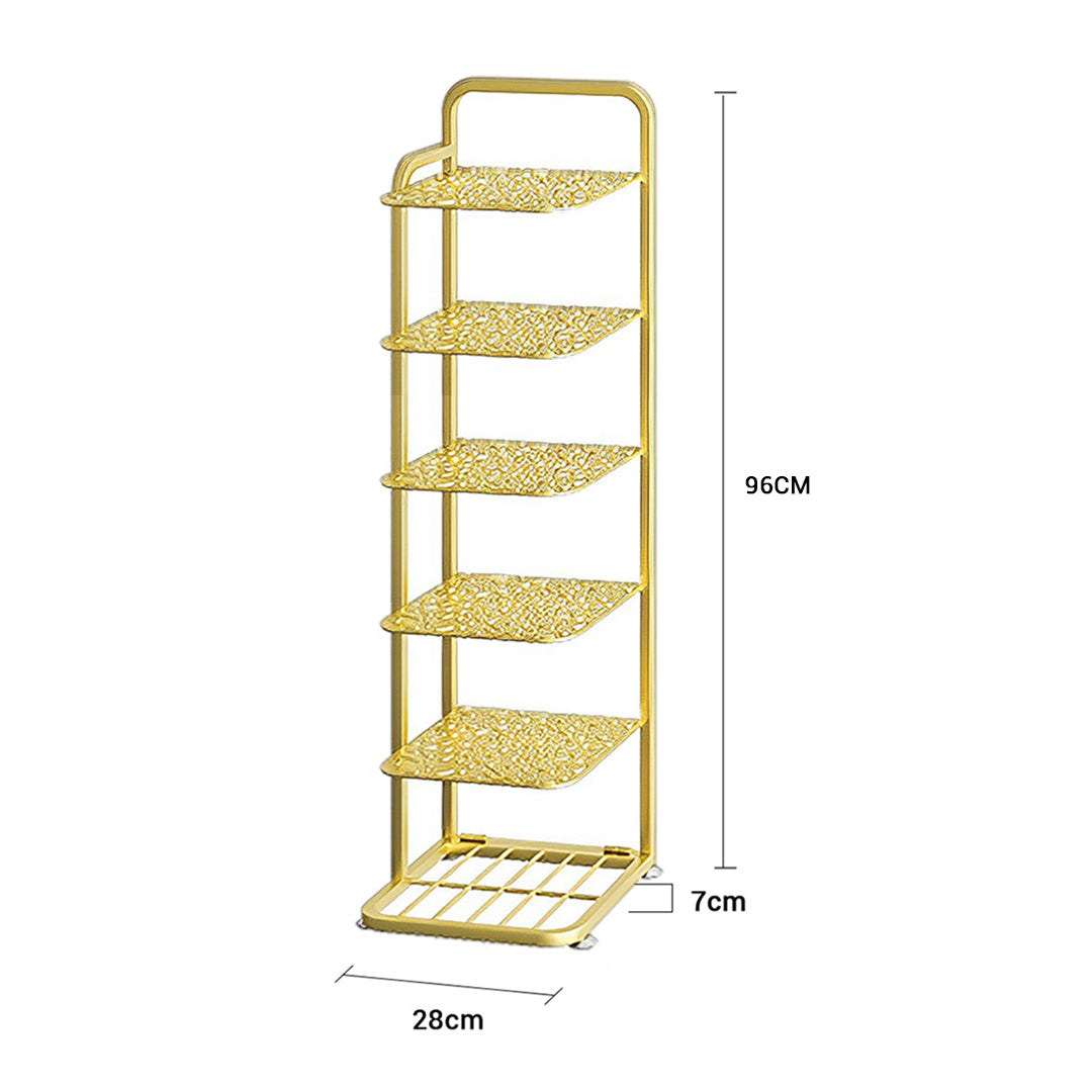 6 Tier Gold Plated Metal Shoe Rack Organiser