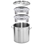 21L Stainless Steel Stock Pot with One Steamer Rack