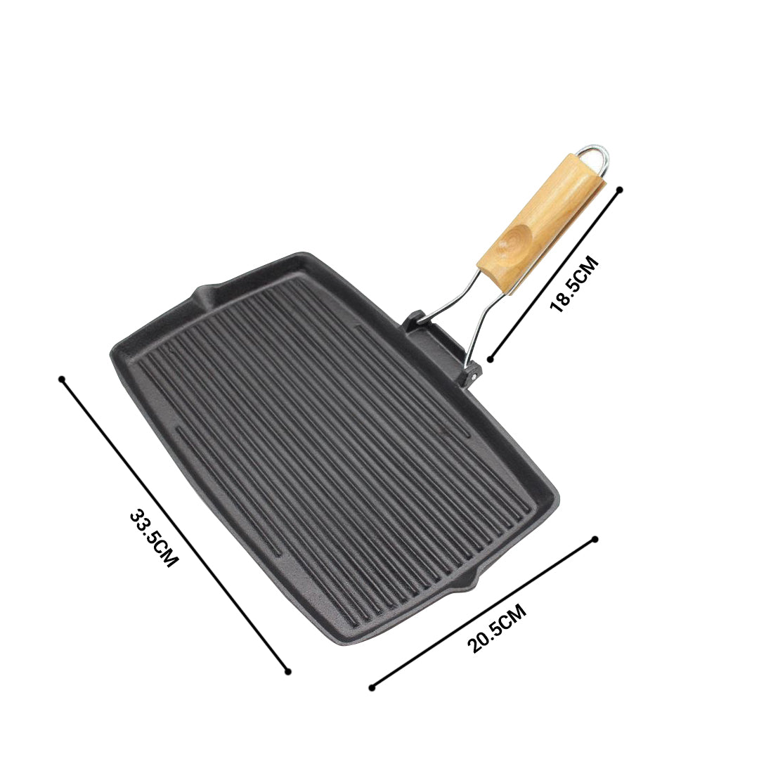 20.5cm Rectangular Cast Iron Griddle Pan