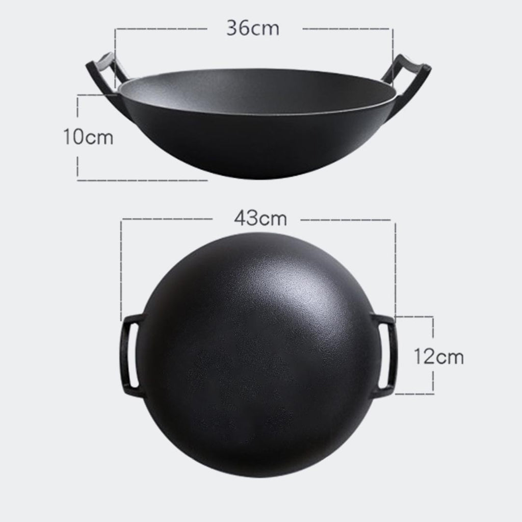 36CM Commercial Cast Iron Wok