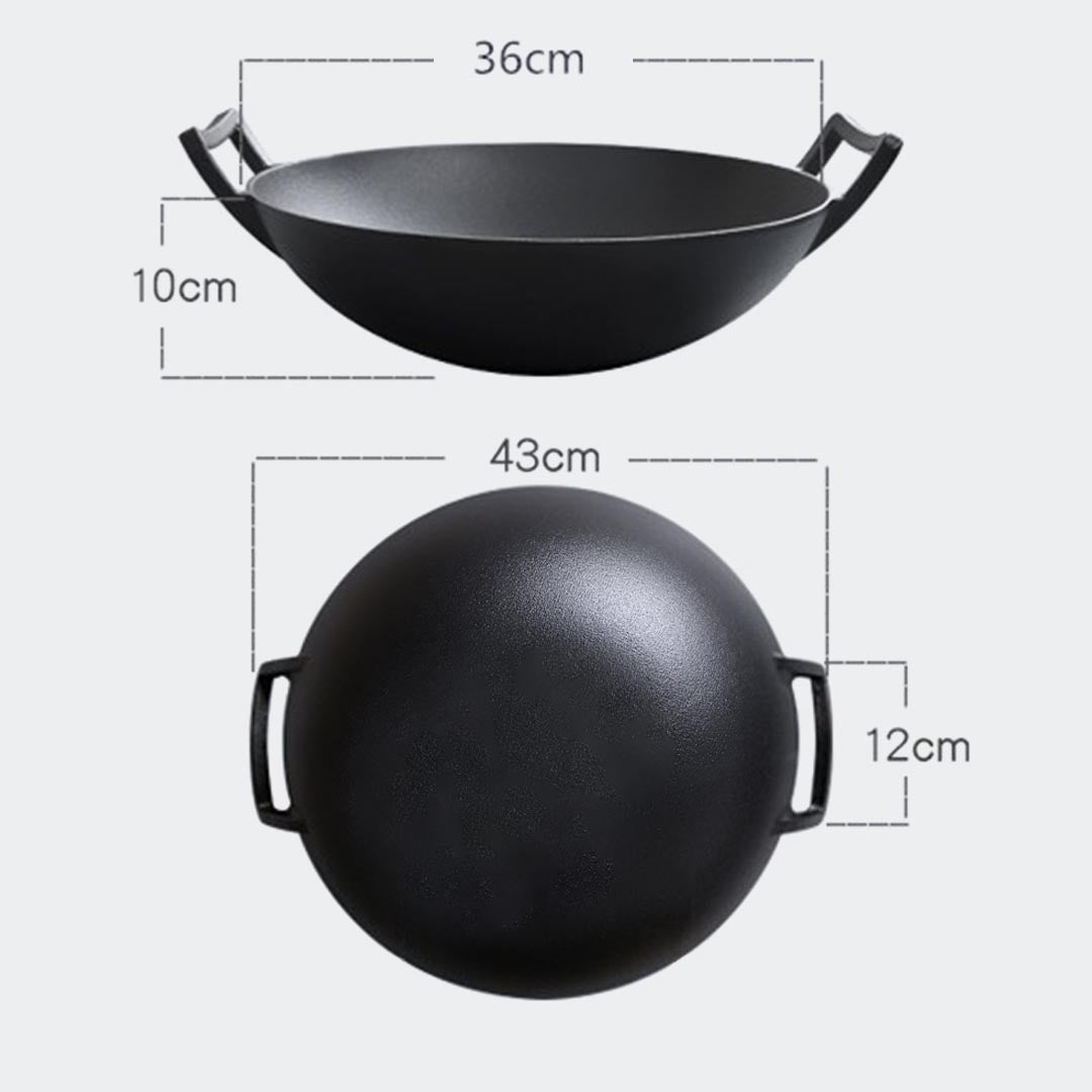 36CM Commercial Cast Iron Wok