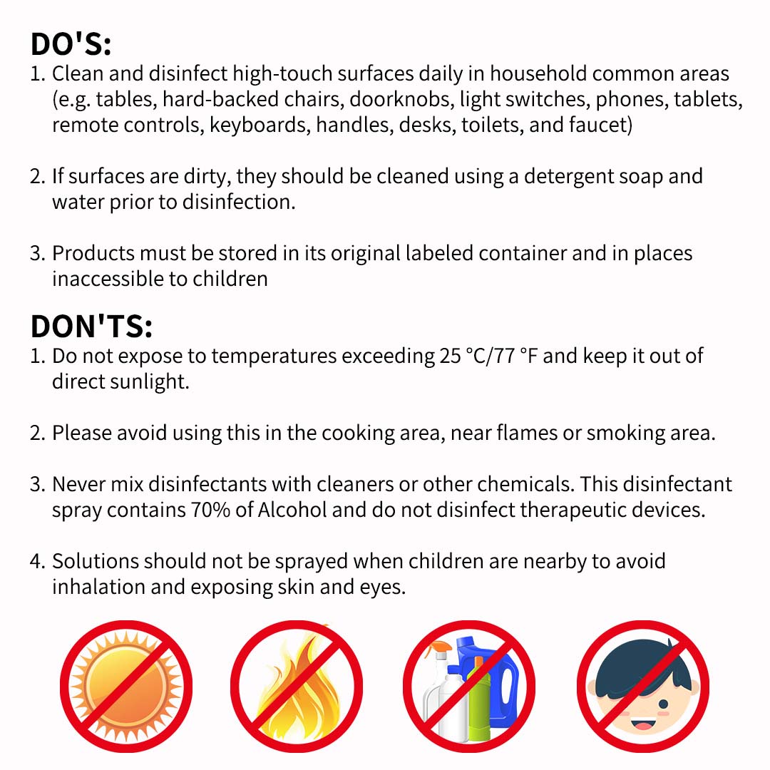 500ml Disinfectant Anti-Bacterial Alcohol Spray