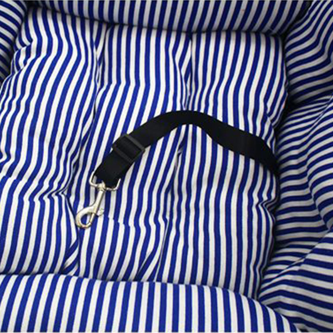 Portable Soft Padded Car Seat Dog Carrier Bed Blue
