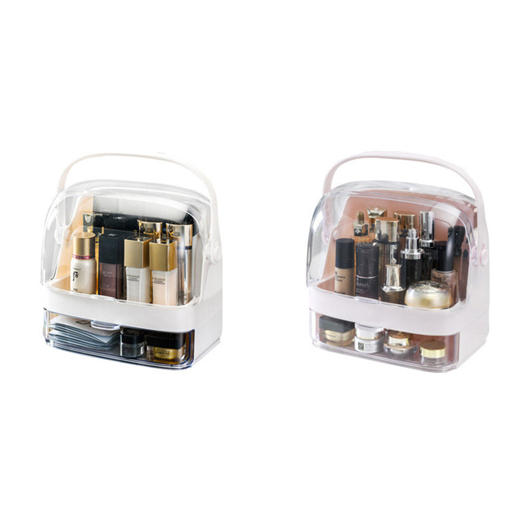 2 Tier White Countertop Makeup Storage Organiser