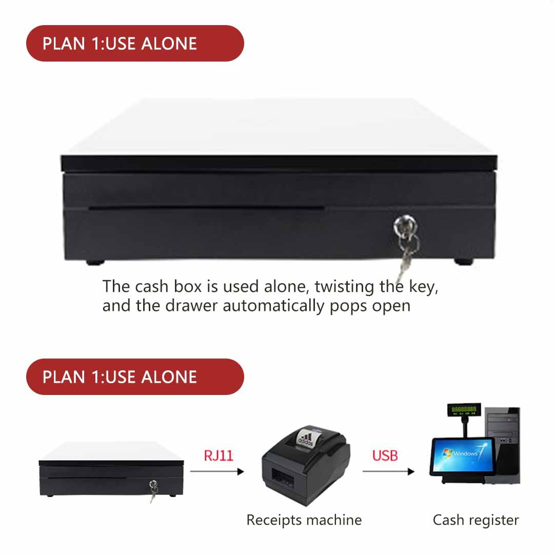 Manual Cash Drawer 4 Bills 8 Coins Tray Pos 350
