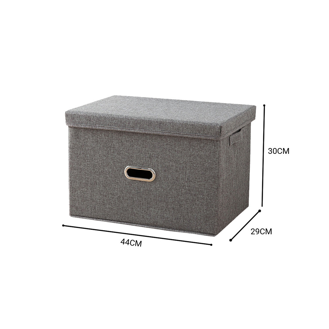 Grey Large Foldable Canvas Storage Box