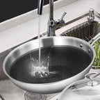18/10 Stainless Steel 30cm Frying Pan Non Stick Interior with Lid