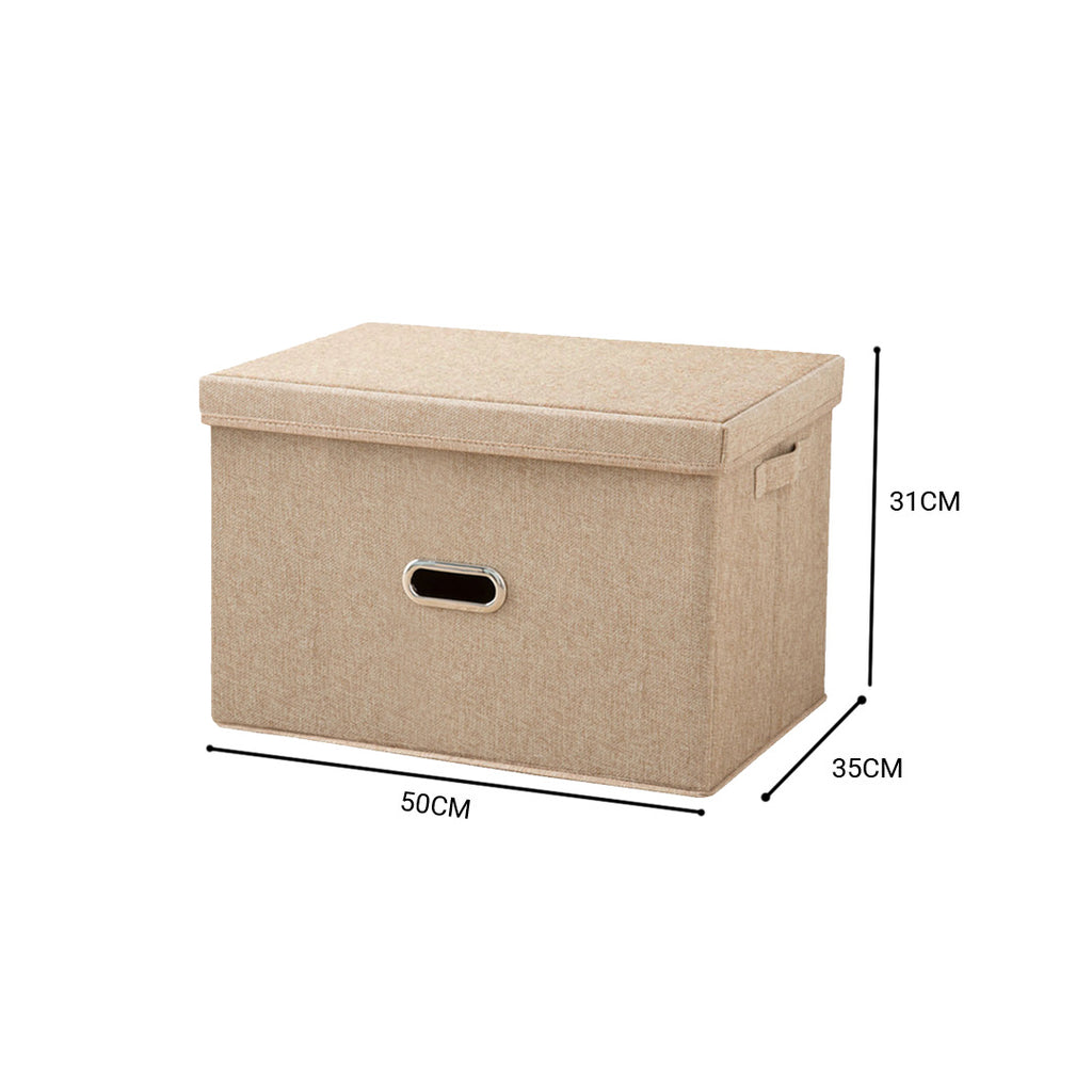 Beige Extra Large Foldable Canvas Storage Box