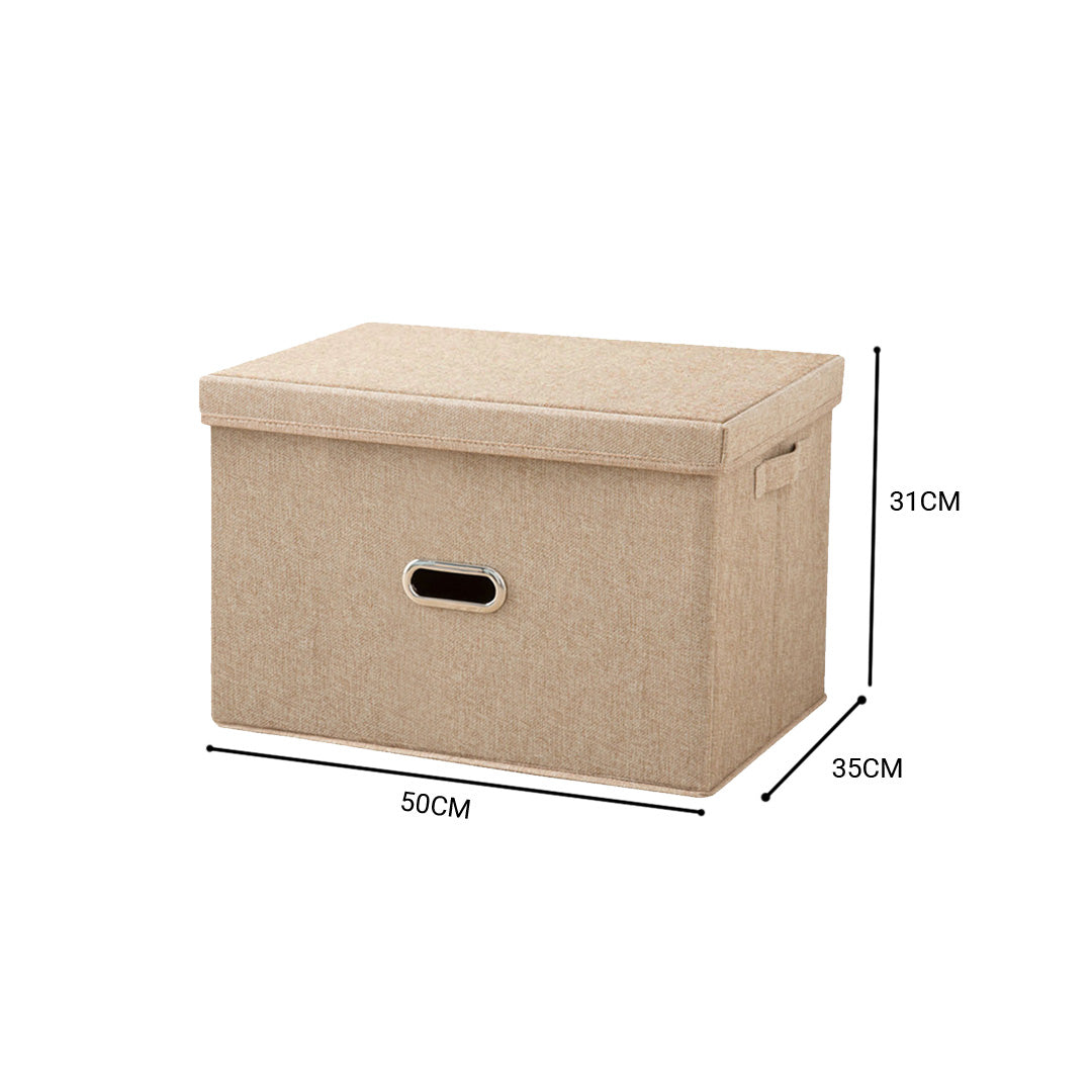 Beige Extra Large Foldable Canvas Storage Box
