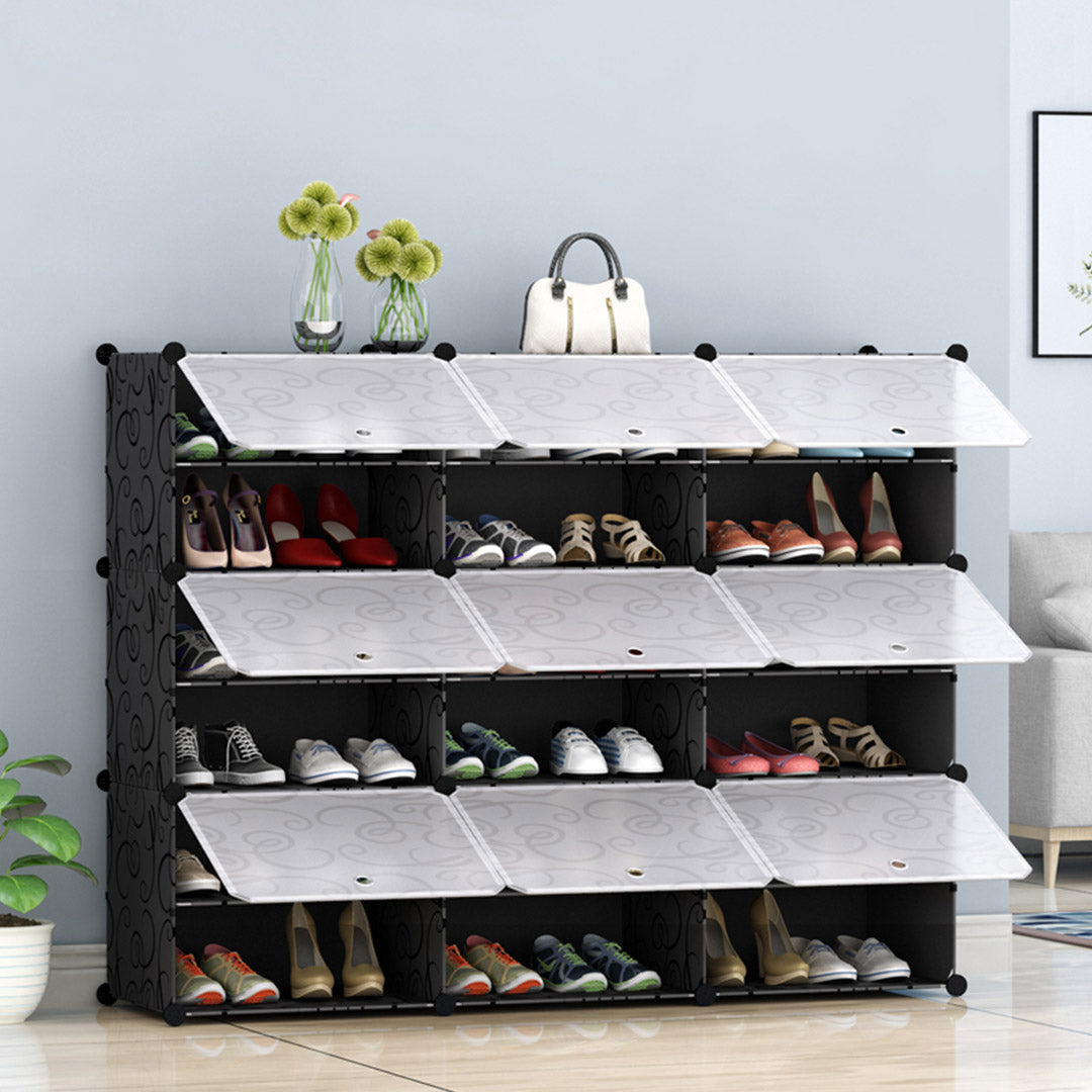 6 Tier 3 Column Shoe Rack Organizer