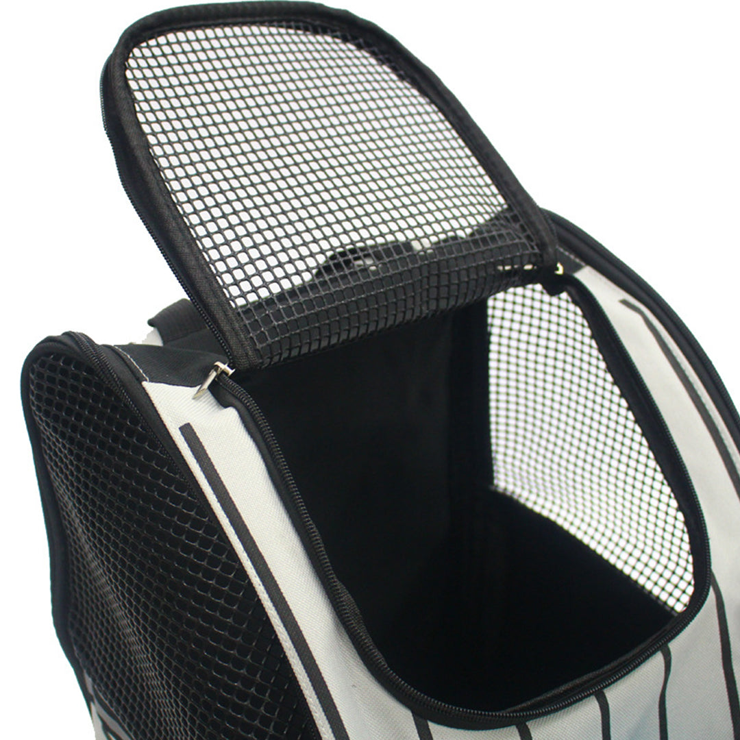 Black Portable Backpack Pet Carrier Breathable Mesh
