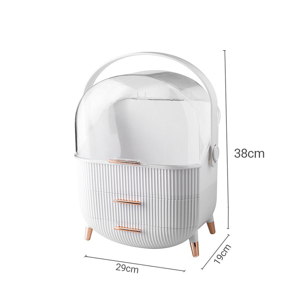 29cm White Countertop Cosmetic Storage