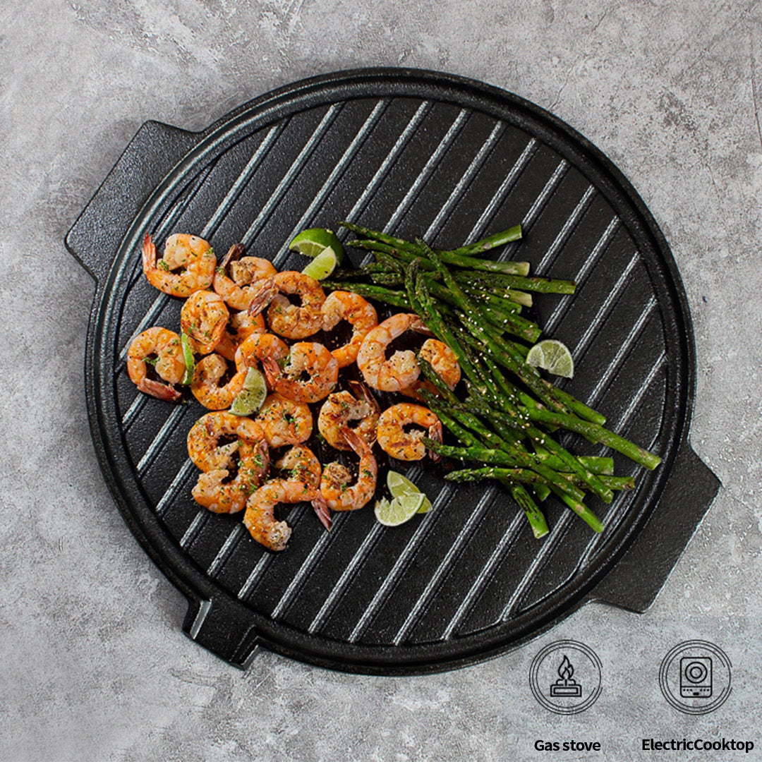 30CM Round Cast Iron Grill Plate