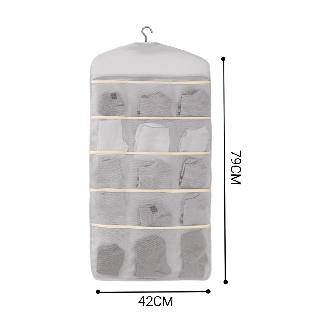 Grey Dual Hanging Storage Bag