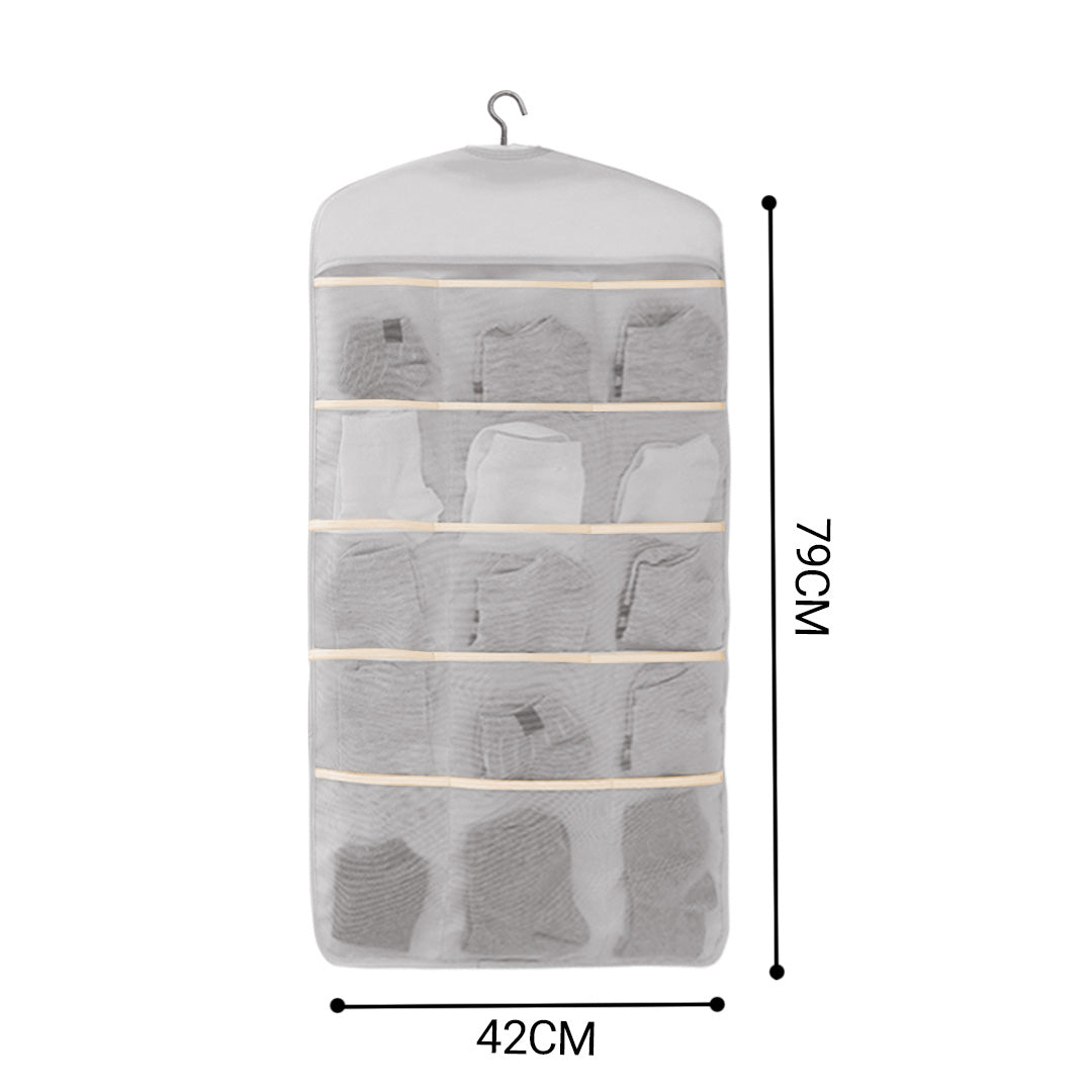 Grey Dual Hanging Storage Bag