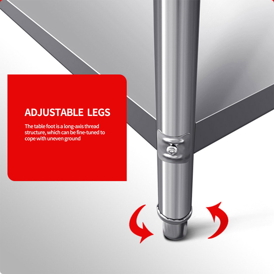 Commercial Kitchen Stainless Steel Bench Table with Back-splash 80*70*85cm