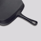 SOGA 23.5cm Square Ribbed Cast Iron Frying Pan with Handle