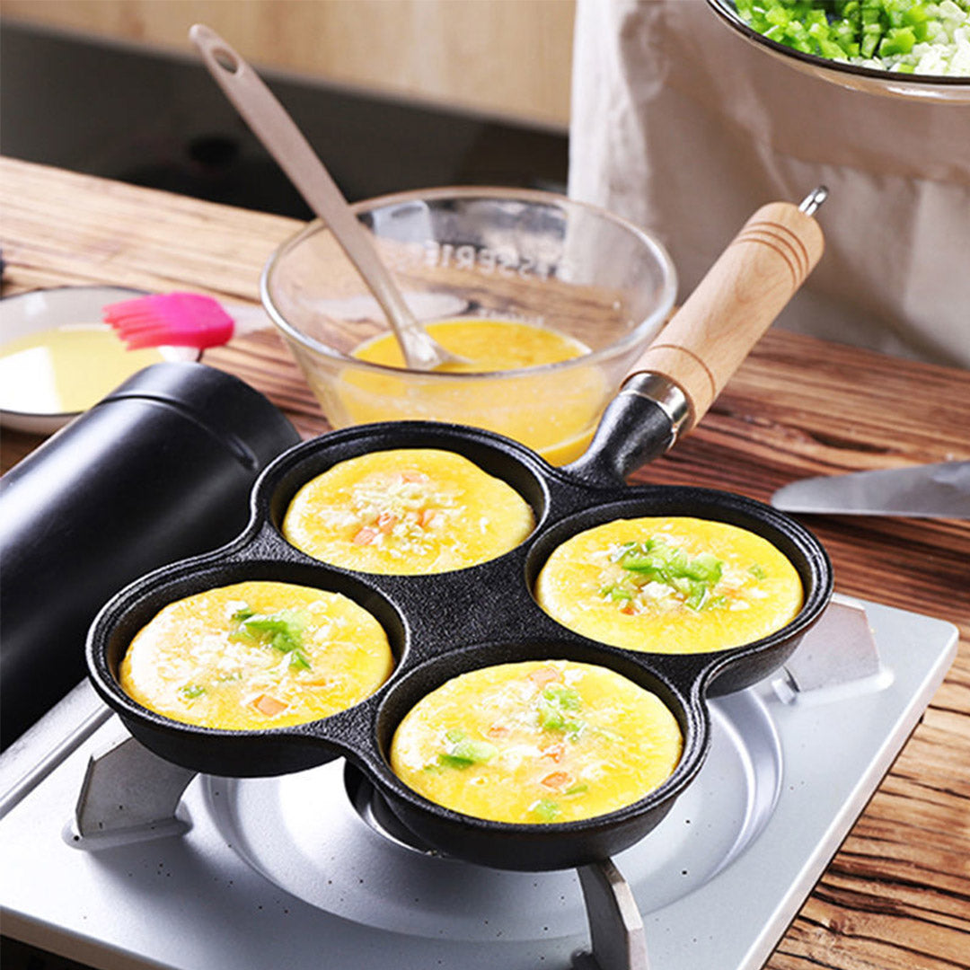 4 Mold Multi-Portion Cast Iron Fry Pan