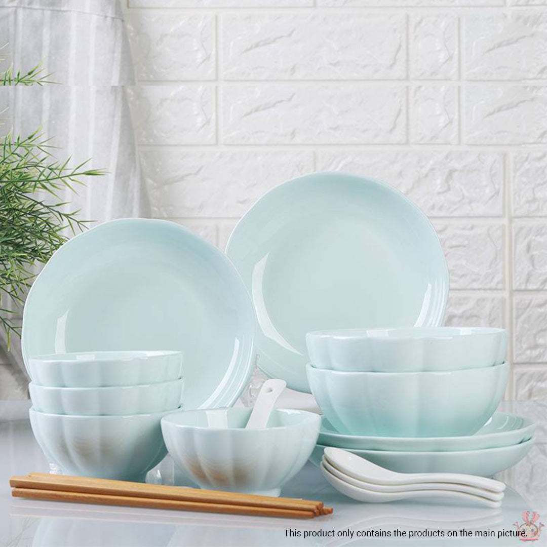 Light Blue Ceramic Dinnerware Set of 5