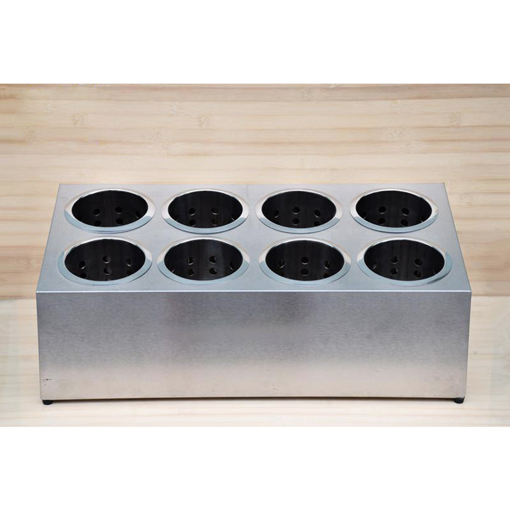18/10 Stainless Steel Commercial Cutlery Holder with 8 Holes