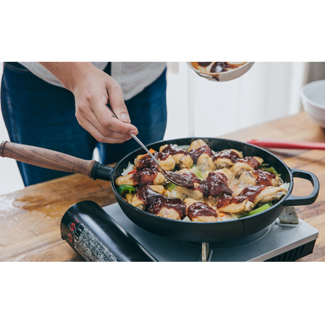 29cm Round Cast Iron Frying Pan Skillet with Helper Handle