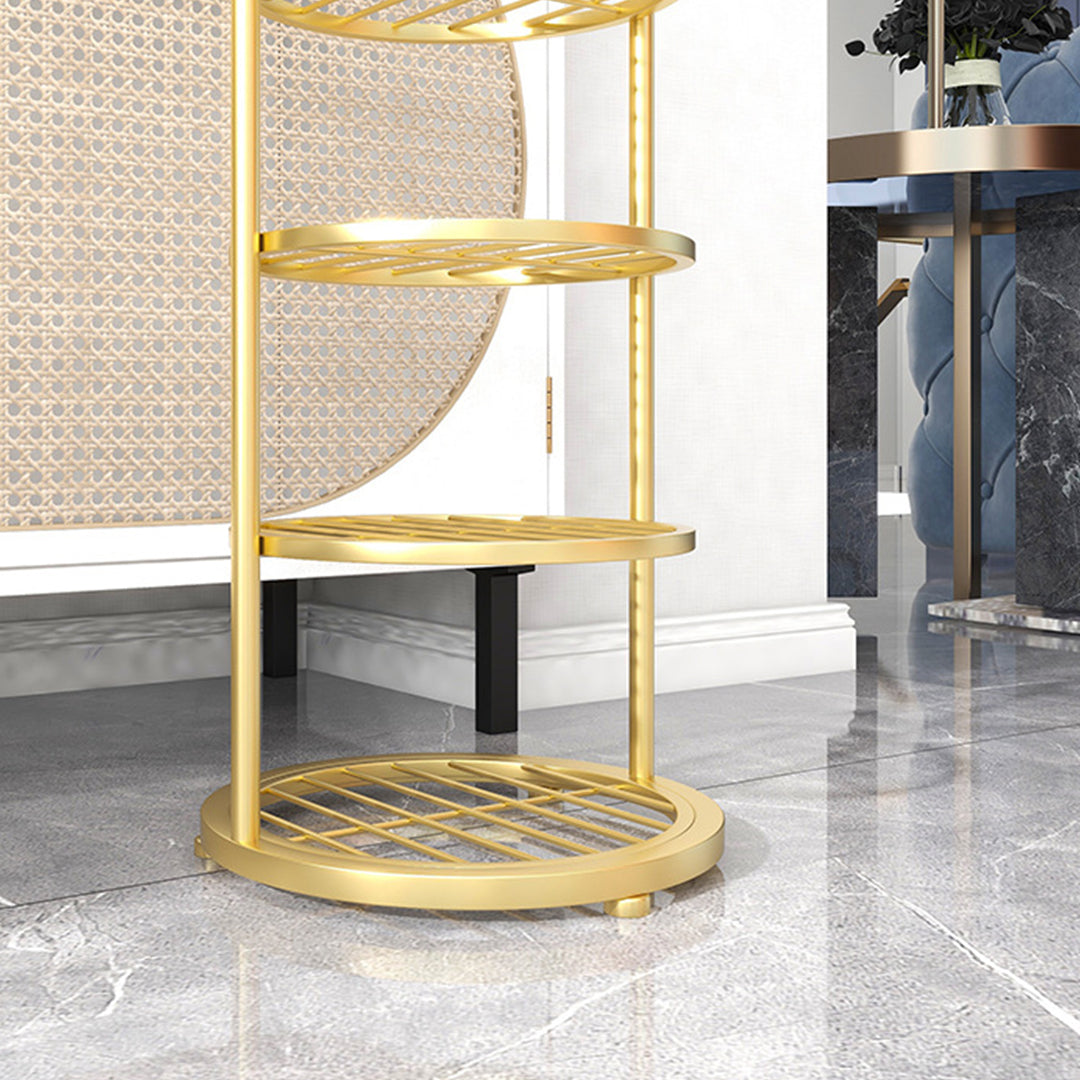 7 Tier Bunny Ears Shape Gold Plated Metal Shoe Rack Organiser