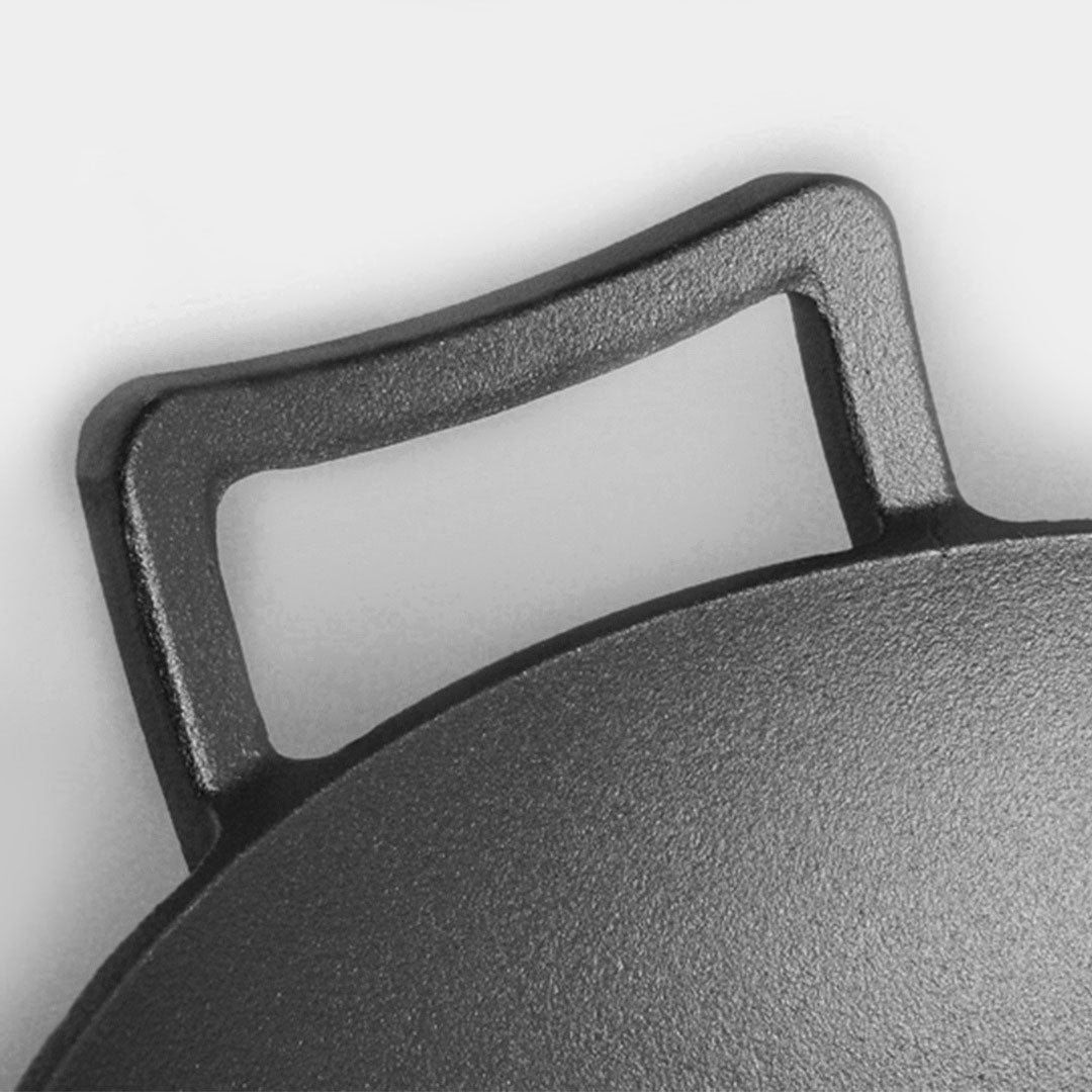 32cm Cast Iron Wok Fry Pan with Double Handle