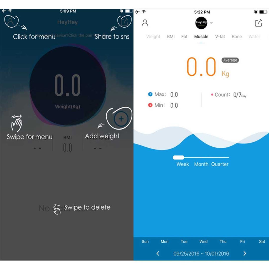 Wireless Bluetooth Digital Body Fat Scale White