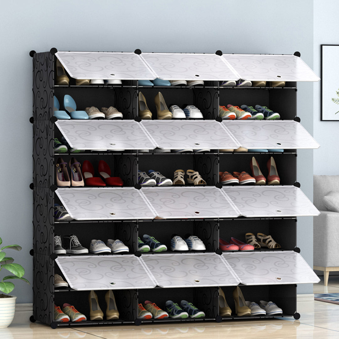 8 Tier 3 Column Shoe Rack Organizer