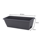 49.5cm Black Rectangular Vegetable Herb Flower Planter Box Set of 5