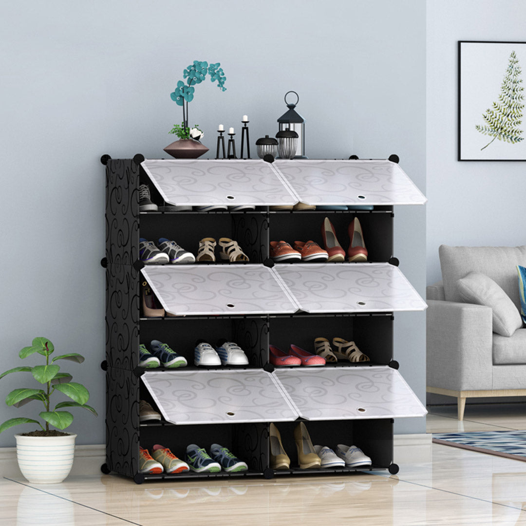 6 Tier 2 Column Shoe Rack Organizer