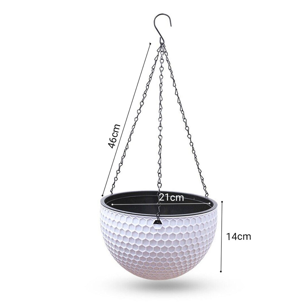 White Medium Hanging Flower Pot