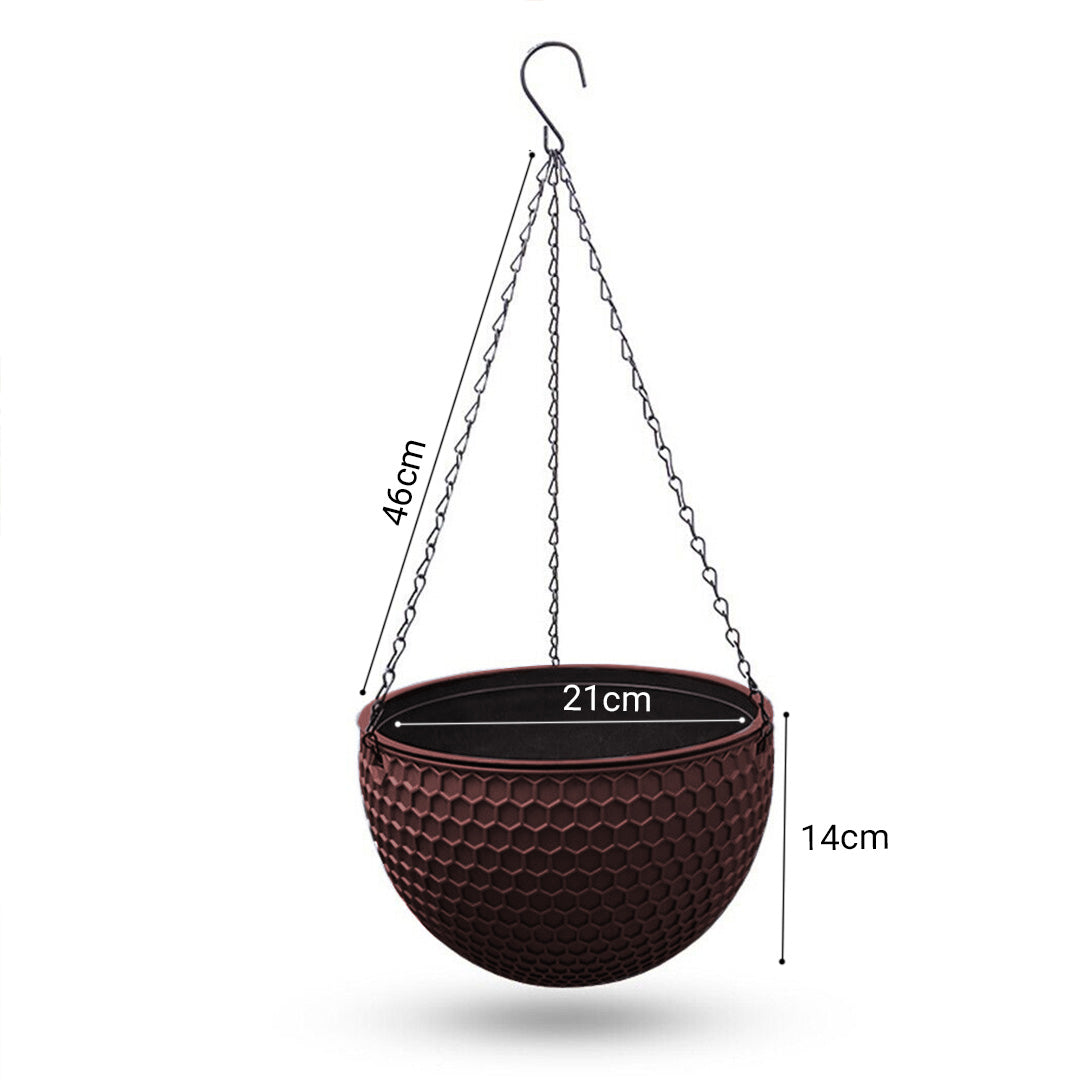 Coffee Medium Hanging Flower Pot
