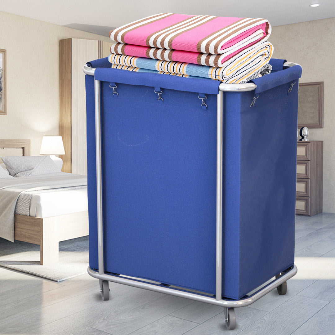 Stainless Square Linen Cart Blue
