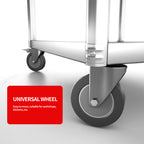 80cm Commercial Kitchen Stainless Steel Work Bench with Wheels