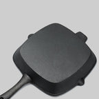 26cm Square Ribbed Cast Iron Frying Pan with Handle