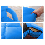 Foldable Floor Recliner Lazy Chair with Armrest Blue