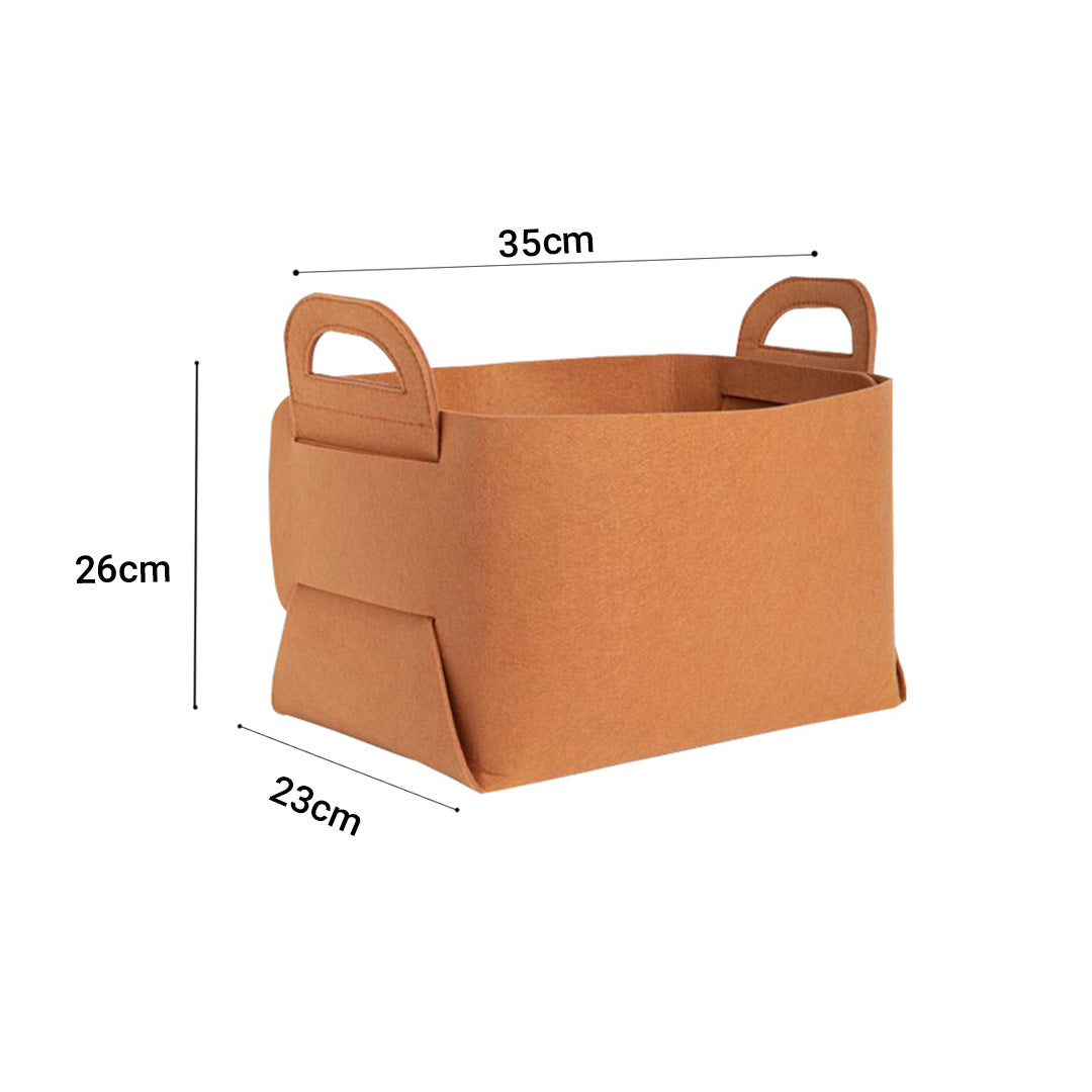 Large Coffee Felt Storage Box