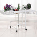 3 Tier Steel White Adjustable Kitchen Cart