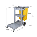 3 Tier Multifunction Janitor Cart and Bag with Lid Blue