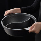 32CM Round Cast Iron Shabu Shabu Hotpot Two-Flavor Division