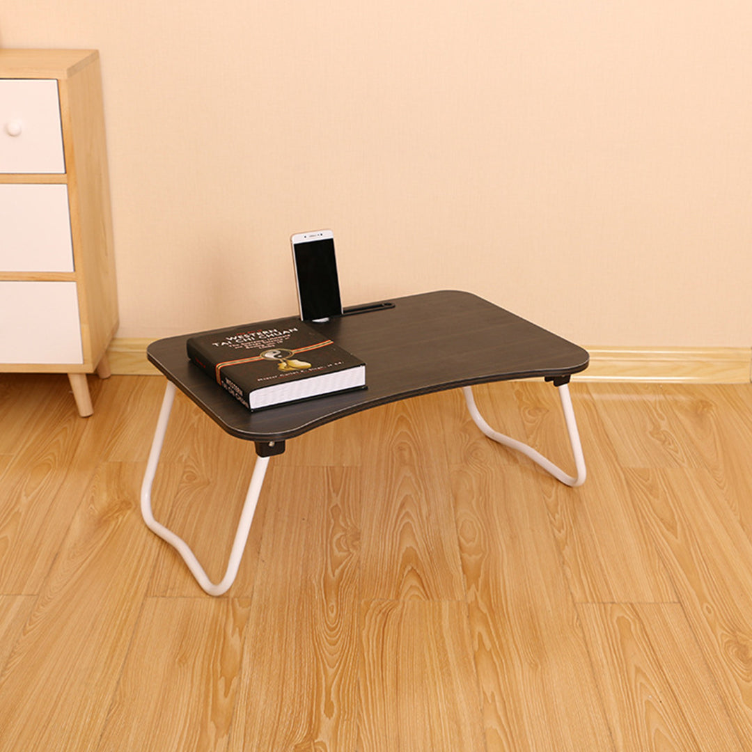 Black Foldable Study Bed Table Adjustable Portable Desk Stand With Notebook Holder
